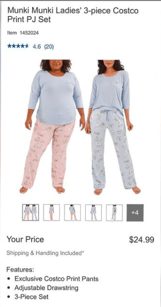 Munki Munki Ladies 3 Piece Costco Print PJ Set Costco Deals