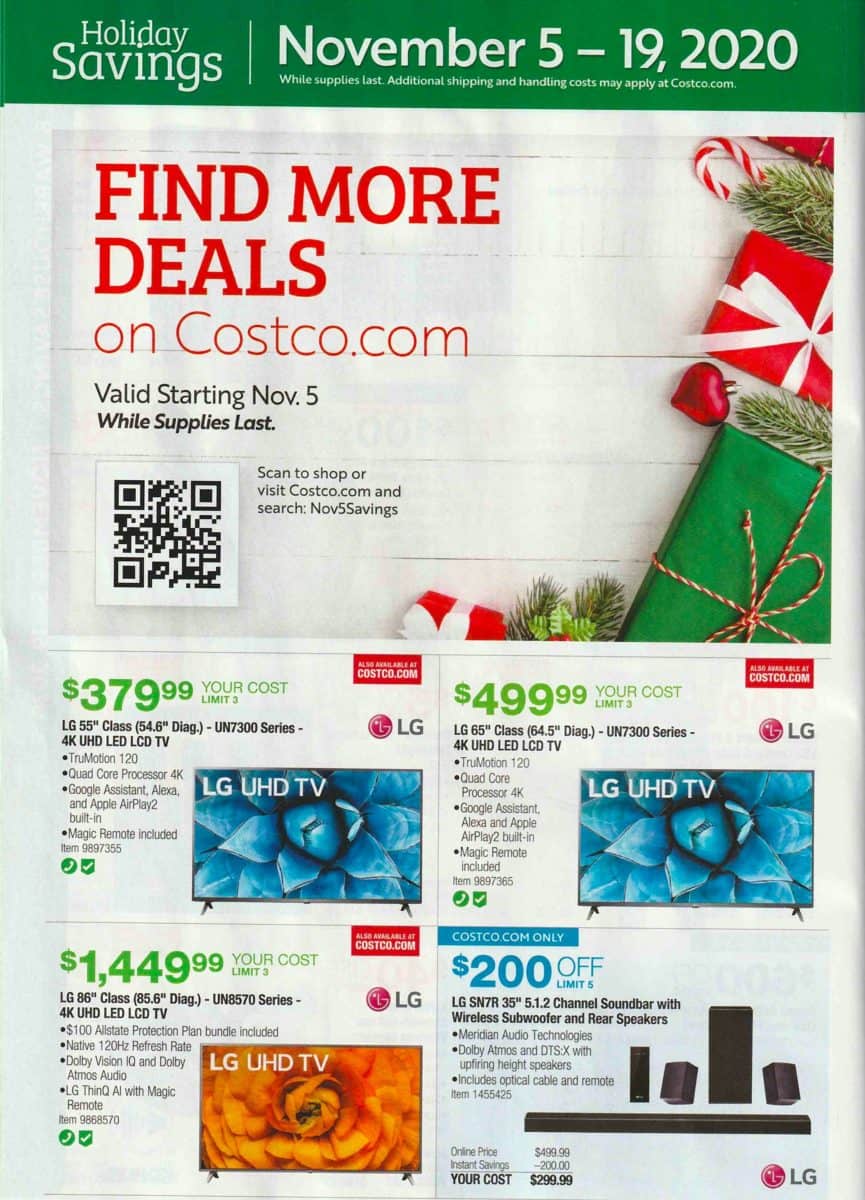 Holiday 2020 Savings Book November Costco Deals