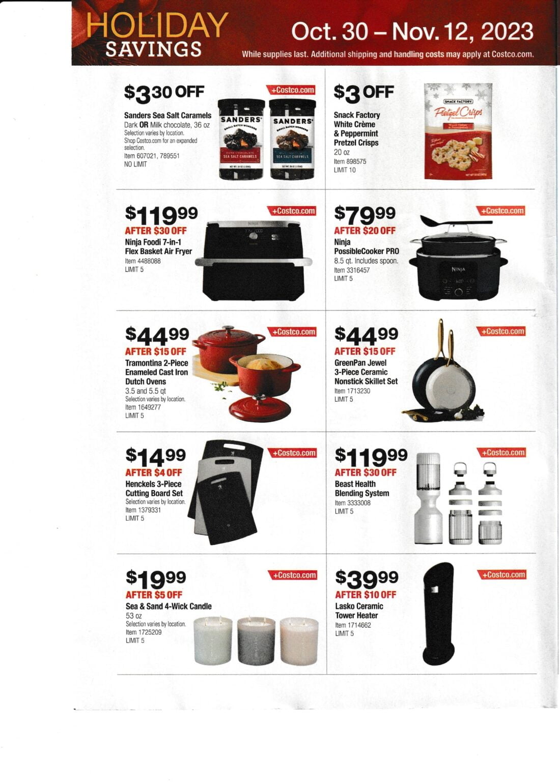 Costco Holiday Savings Book 2023 Costco Deals